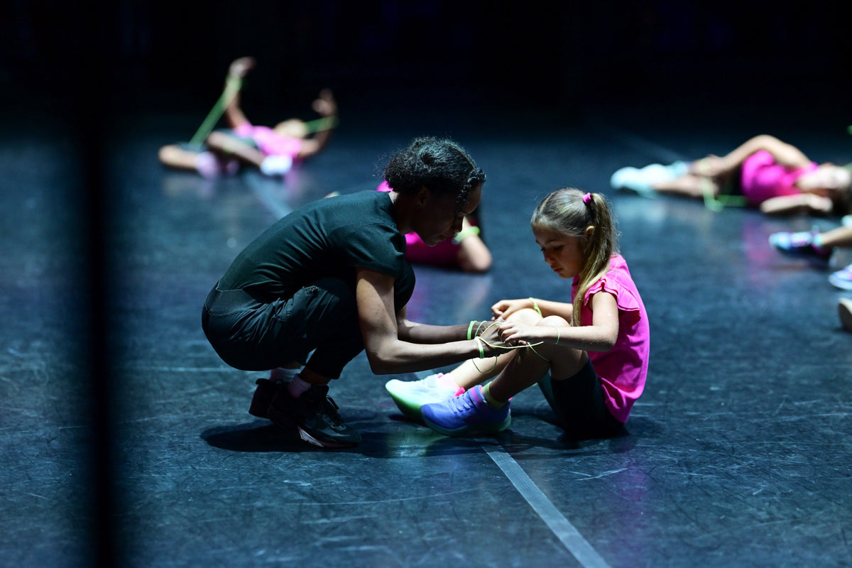 Two dancers in expressive contemporary duet