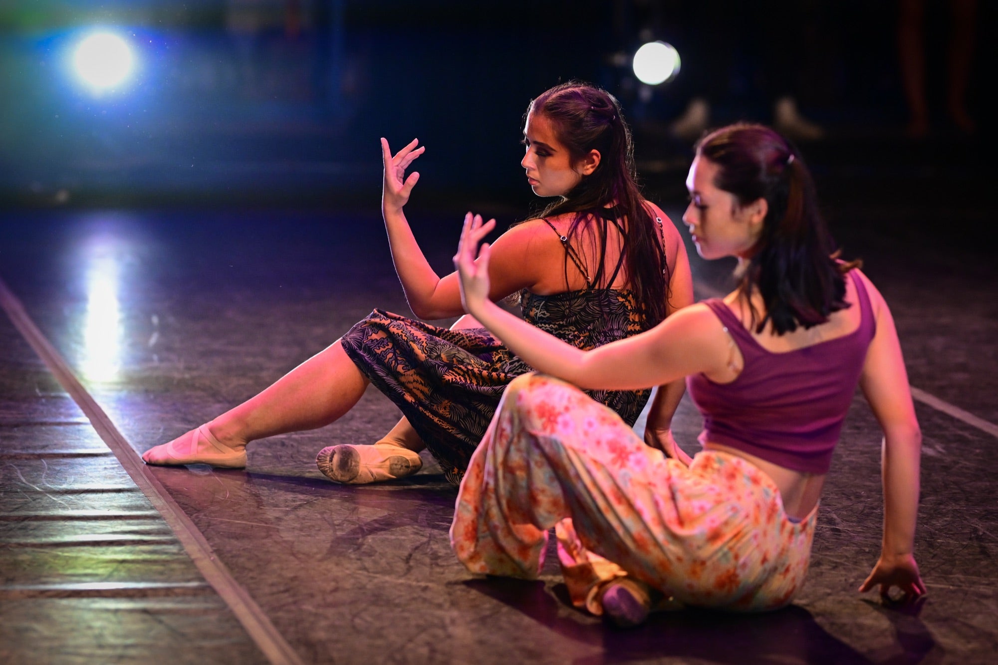 Teen dancers performing hip hop choreography