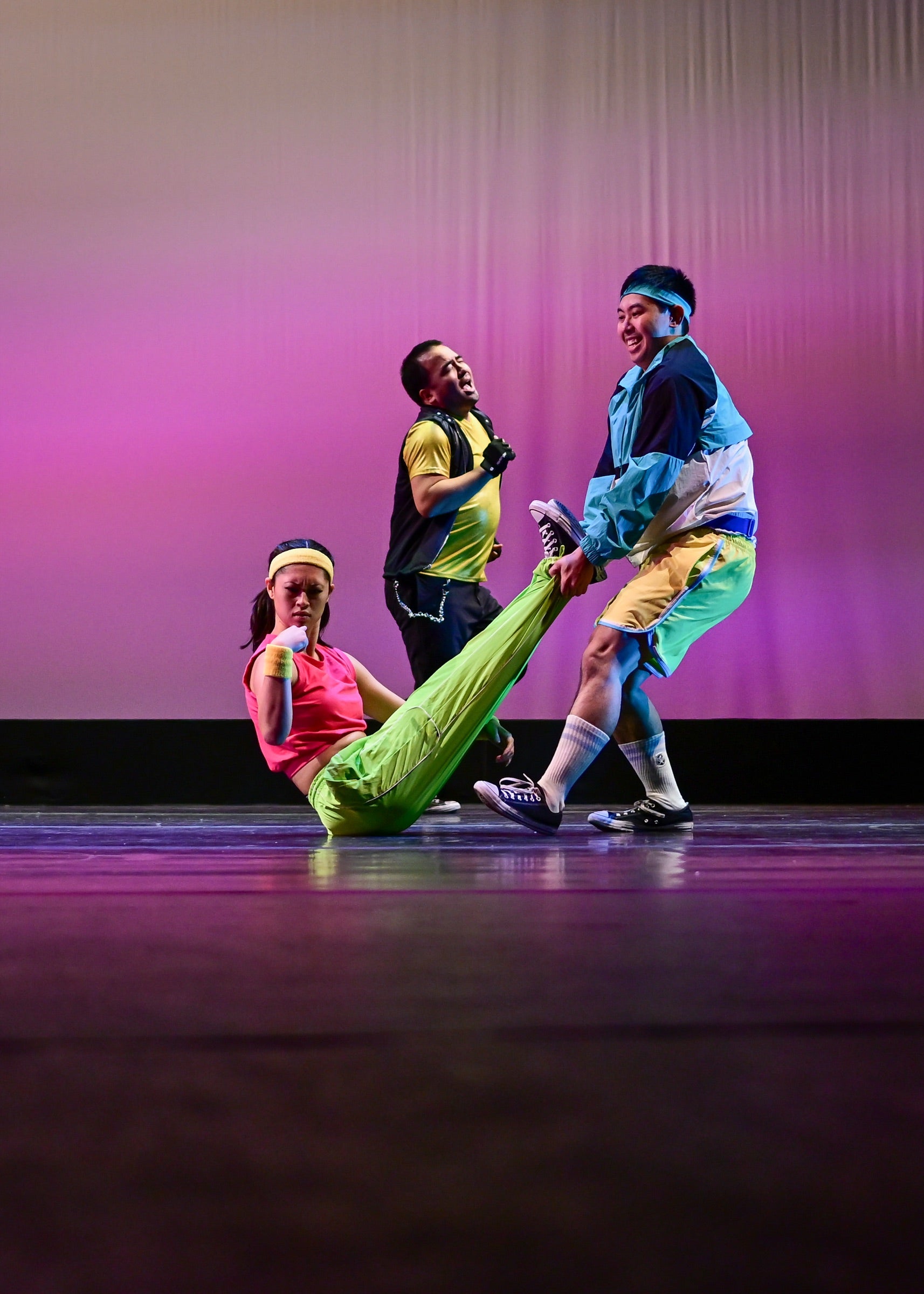 Two adult dancers in expressive contemporary duet
